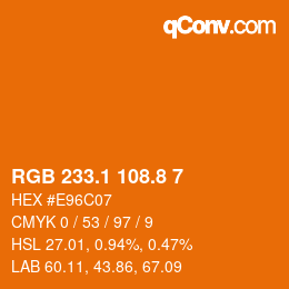 Color code: RGB 233.1 108.8 7 | qconv.com
