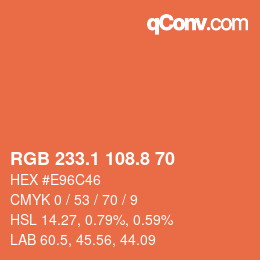 Código de color: RGB 233.1 108.8 70 | qconv.com