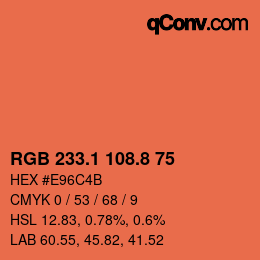 Color code: RGB 233.1 108.8 75 | qconv.com