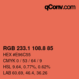 Color code: RGB 233.1 108.8 85 | qconv.com