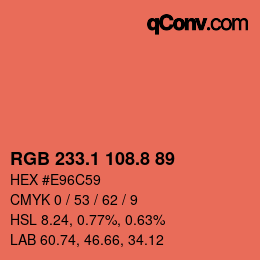 Color code: RGB 233.1 108.8 89 | qconv.com
