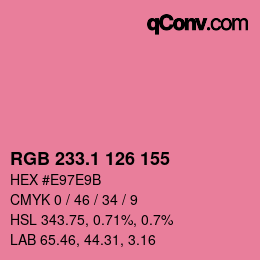 カラーコード: RGB 233.1 126 155 | qconv.com