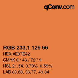 カラーコード: RGB 233.1 126 66 | qconv.com