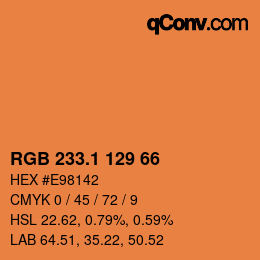 カラーコード: RGB 233.1 129 66 | qconv.com