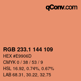 カラーコード: RGB 233.1 144 109 | qconv.com
