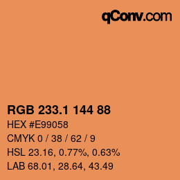 カラーコード: RGB 233.1 144 88 | qconv.com