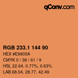 カラーコード: RGB 233.1 144 90 | qconv.com