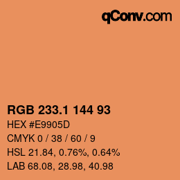 カラーコード: RGB 233.1 144 93 | qconv.com