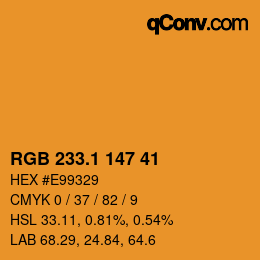 カラーコード: RGB 233.1 147 41 | qconv.com