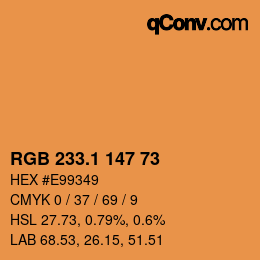 カラーコード: RGB 233.1 147 73 | qconv.com