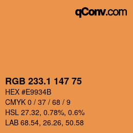 カラーコード: RGB 233.1 147 75 | qconv.com