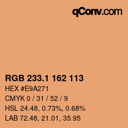 カラーコード: RGB 233.1 162 113 | qconv.com