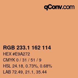 カラーコード: RGB 233.1 162 114 | qconv.com
