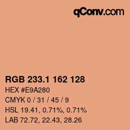 カラーコード: RGB 233.1 162 128 | qconv.com