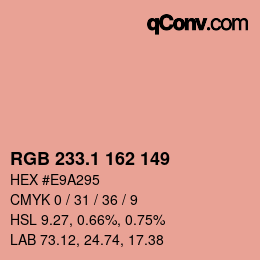 カラーコード: RGB 233.1 162 149 | qconv.com