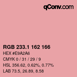 カラーコード: RGB 233.1 162 166 | qconv.com