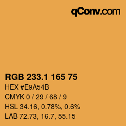 カラーコード: RGB 233.1 165 75 | qconv.com