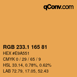 カラーコード: RGB 233.1 165 81 | qconv.com