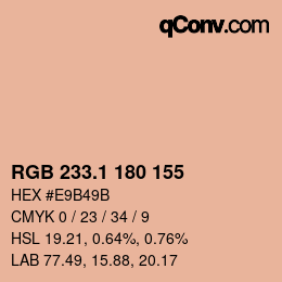 カラーコード: RGB 233.1 180 155 | qconv.com
