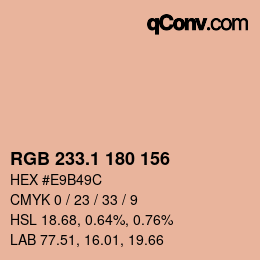 カラーコード: RGB 233.1 180 156 | qconv.com