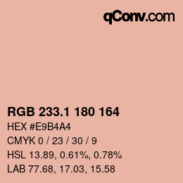 カラーコード: RGB 233.1 180 164 | qconv.com