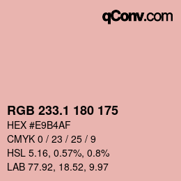 カラーコード: RGB 233.1 180 175 | qconv.com