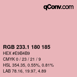 カラーコード: RGB 233.1 180 185 | qconv.com