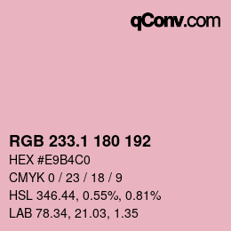 カラーコード: RGB 233.1 180 192 | qconv.com