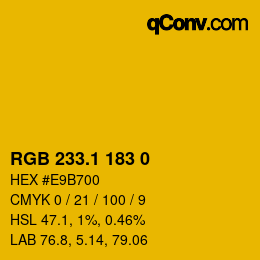 カラーコード: RGB 233.1 183 0 | qconv.com
