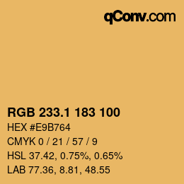 カラーコード: RGB 233.1 183 100 | qconv.com