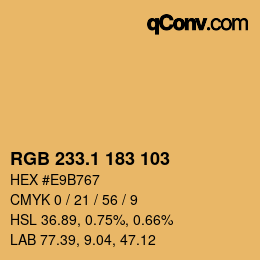 カラーコード: RGB 233.1 183 103 | qconv.com