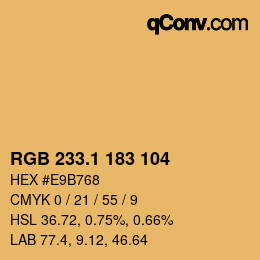 カラーコード: RGB 233.1 183 104 | qconv.com