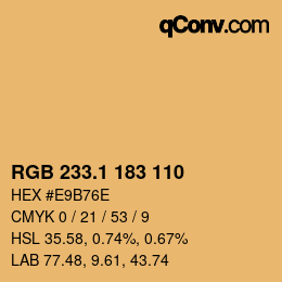 カラーコード: RGB 233.1 183 110 | qconv.com
