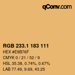 カラーコード: RGB 233.1 183 111 | qconv.com