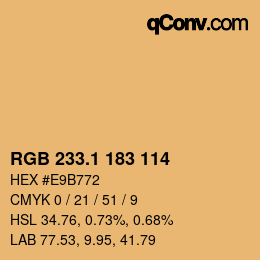 カラーコード: RGB 233.1 183 114 | qconv.com