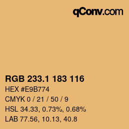 カラーコード: RGB 233.1 183 116 | qconv.com
