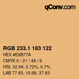 カラーコード: RGB 233.1 183 122 | qconv.com