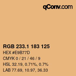 カラーコード: RGB 233.1 183 125 | qconv.com