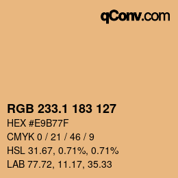 カラーコード: RGB 233.1 183 127 | qconv.com