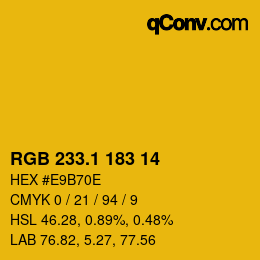 カラーコード: RGB 233.1 183 14 | qconv.com