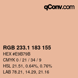 カラーコード: RGB 233.1 183 155 | qconv.com