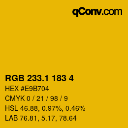カラーコード: RGB 233.1 183 4 | qconv.com