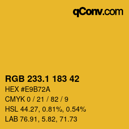カラーコード: RGB 233.1 183 42 | qconv.com