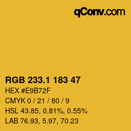 カラーコード: RGB 233.1 183 47 | qconv.com