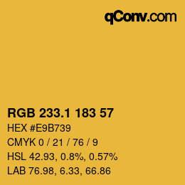 カラーコード: RGB 233.1 183 57 | qconv.com