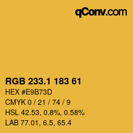 カラーコード: RGB 233.1 183 61 | qconv.com