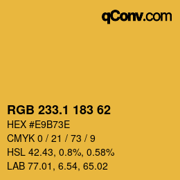 カラーコード: RGB 233.1 183 62 | qconv.com