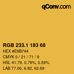 カラーコード: RGB 233.1 183 68 | qconv.com
