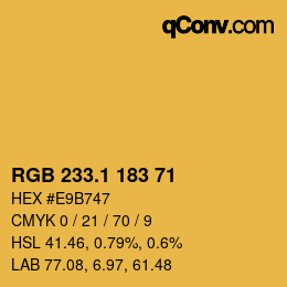 カラーコード: RGB 233.1 183 71 | qconv.com