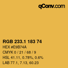 カラーコード: RGB 233.1 183 74 | qconv.com